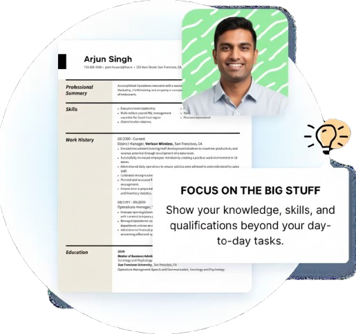 Three sample resume designs with different styles and colors